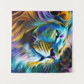 196.ネコの王ライオン タペストリー (正面(横))