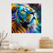 196.ネコの王ライオン ポスター (キッチン)