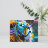 196.ネコの王ライオン ポストカード (スタンド正面)