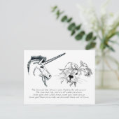 196.ライオンと一角獣 ポストカード (スタンド正面)