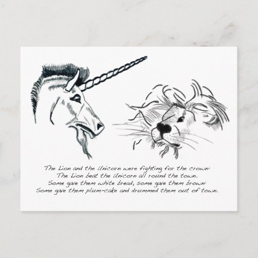 196.ライオンと一角獣 ポストカード (正面)