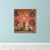 196.レディと一角獣(ユニコーン): 「Touch」 キャンバスプリント (インサイチュ (ウッドフロア))