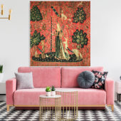 196.レディと一角獣(ユニコーン): 「Touch」 キャンバスプリント (インサイチュ (リビング))