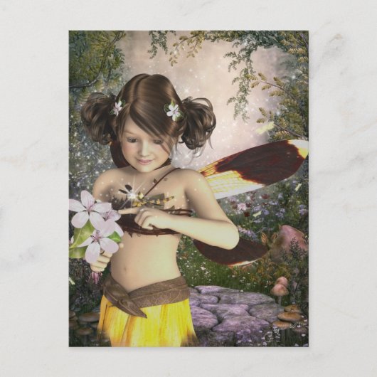 196.妖精とトンボのはがき ポストカード (正面)