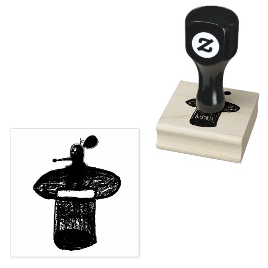 196.帽子のネズミ ラバースタンプ (押印)