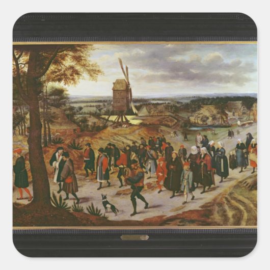 196.結婚行列 スクエアシール (正面)