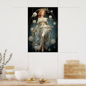 196.魔女と絵を描球体 ポスター (キッチン)