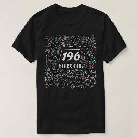 196 Bdayの平方根14誕生日14年 Tシャツ (デザイン正面)