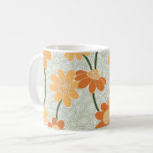 1970かわいらし年代のレトロな消音の花 コーヒーマグカップ (正面左)