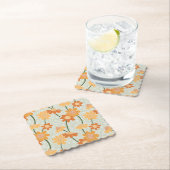 1970かわいらし年代のレトロな消音の花 ペーパーコースター (インサイチュ)