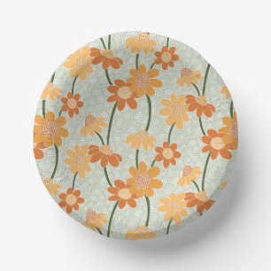 1970かわいらし年代のレトロな消音の花 ペーパーボウル