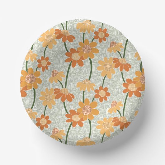 1970かわいらし年代のレトロな消音の花 ペーパーボウル (正面)