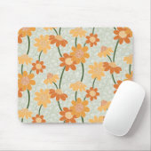 1970かわいらし年代のレトロな消音の花 マウスパッド (マウス)