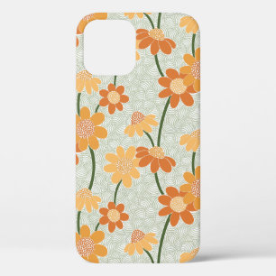 1970かわいらし年代のレトロな消音の花 iPhone 12 PROケース