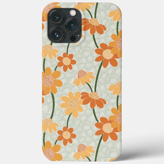1970かわいらし年代のレトロな消音の花 Case-Mate iPhoneケース (裏面)