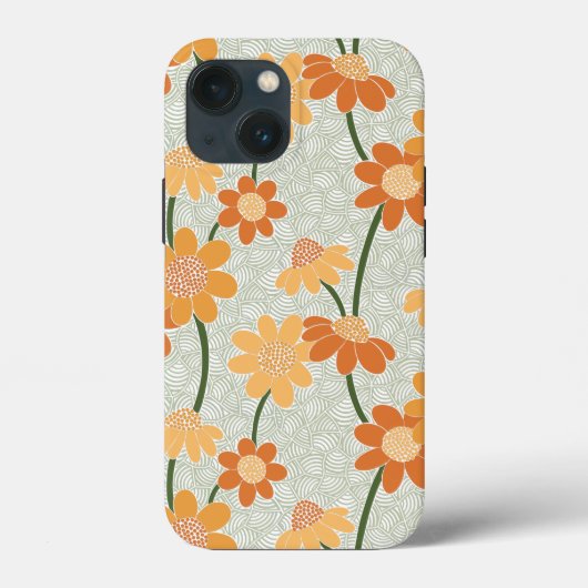 1970かわいらし年代のレトロな消音の花 Case-Mate iPhoneケース (裏面)