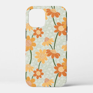 1970かわいらし年代のレトロな消音の花 iPhone 12 MINI ケース