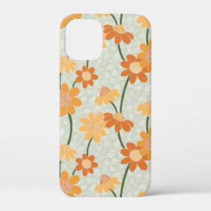 1970かわいらし年代のレトロな消音の花 iPhone 12 MINI ケース