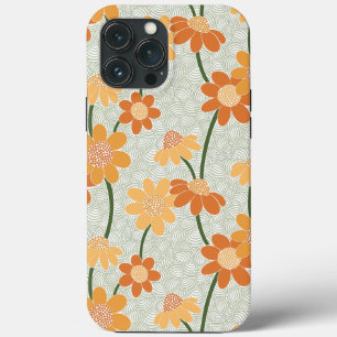 1970かわいらし年代のレトロな消音の花 iPhone 13 PRO MAXケース