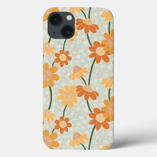 1970かわいらし年代のレトロな消音の花 Case-Mate iPhoneケース (裏面)