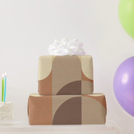 1970のバウハウスパターンブラウンアーストーン ラッピングペーパー