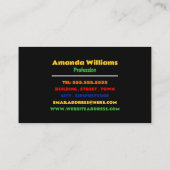 1970のパズルデザイン、レトロスタイル 名刺 (裏面)