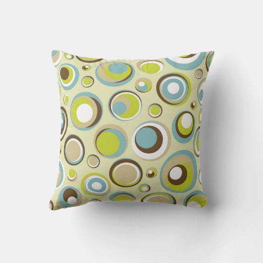 1970のレトロサークルパターンソファー装飾用クッション クッション (裏面)