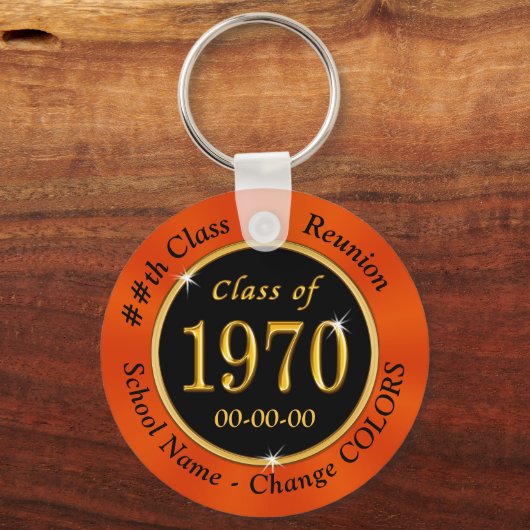 1970ギフトのクラス黒とオレンジまたはあなたの色 キーホルダー (裏面)