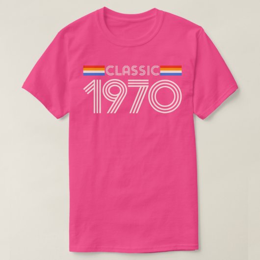 1970クラシックヴィンテージレトロ誕生日デザイン Tシャツ (デザイン正面)