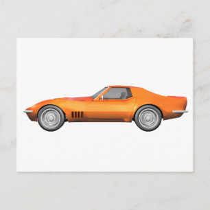 1970コルベットのスポーツカー:オレンジ仕上げ: ポストカード