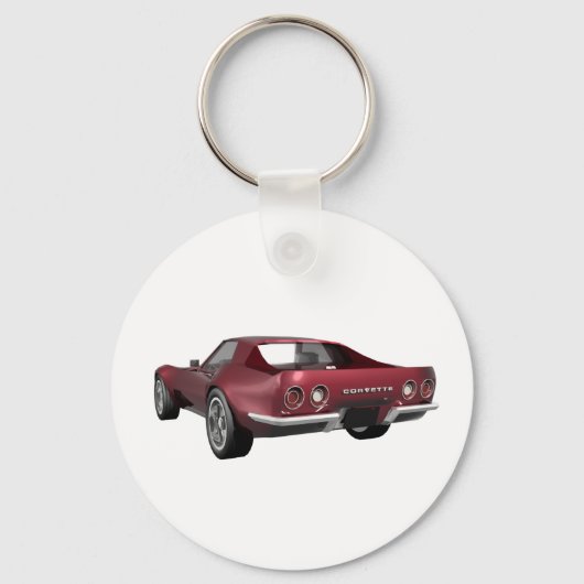 1970コルベットのスポーツカー:キャンディアップル仕上げ: キーホルダー (正面)