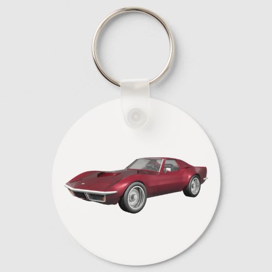 1970コルベットのスポーツカー:キャンディアップル仕上げ: キーホルダー (正面)