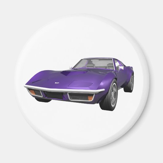 1970コルベットのスポーツカー：パープル仕上げ： マグネット (正面)