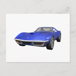 1970コルベットのスポーツカー:ブルーフィニッシュ ポストカード