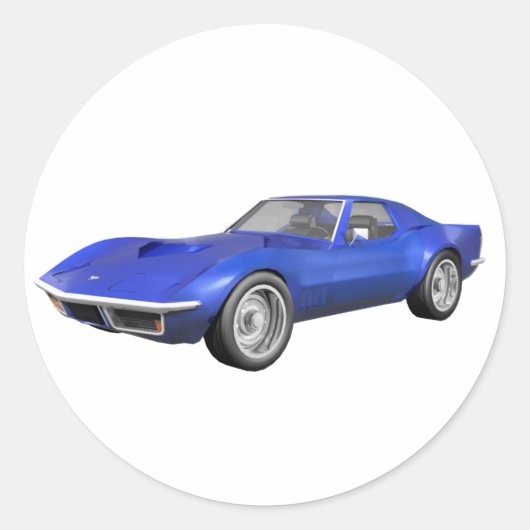 1970コルベットのスポーツカー:ブルーフィニッシュ ラウンドシール (正面)
