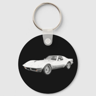 1970コルベットのスポーツカー:ホワイト仕上げ キーホルダー