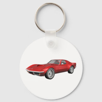 1970コルベットのスポーツカー:赤仕上げ キーホルダー