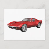 1970コルベットのスポーツカー:赤仕上げ ポストカード (正面)