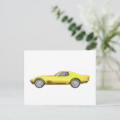 1970コルベットのスポーツカー:黄仕上げ ポストカード (スタンド正面)