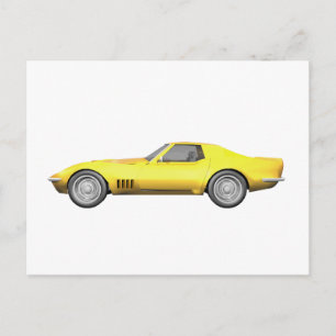 1970コルベットのスポーツカー:黄仕上げ ポストカード