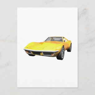 1970コルベットのスポーツカー:黄仕上げ ポストカード