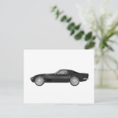 1970コルベットのスポーツカー：黒仕上げ ポストカード (スタンド正面)