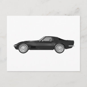 1970コルベットのスポーツカー:黒仕上げ ポストカード