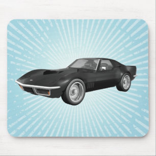 1970コルベットのスポーツカー:黒仕上げ:マウスパッド マウスパッド