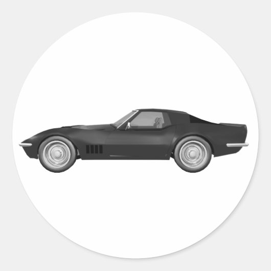 1970コルベットのスポーツカー:黒仕上げ ラウンドシール (正面)