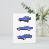 1970コルベット:青仕上げ: ポストカード (スタンド正面)