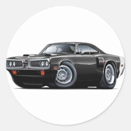 1970コロネットRT黒白カー ラウンドシール (正面)