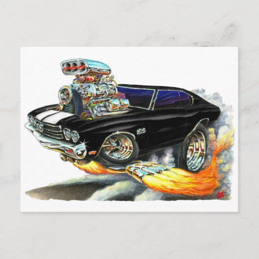 1970シベル黒白車 ポストカード (正面)