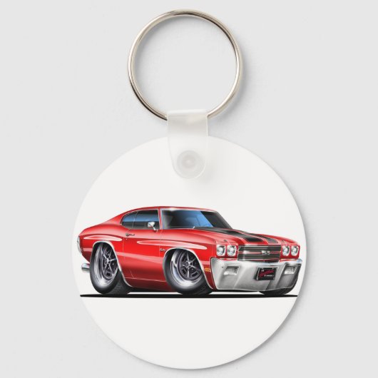1970シヴェル赤 – 黒車 キーホルダー (正面)
