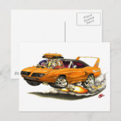1970スーパーバードオレンジカー ポストカード (正面/裏面)